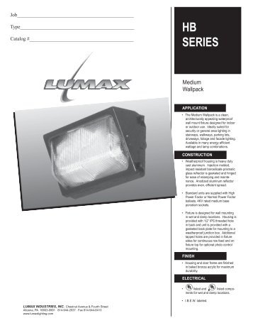 HB SERIES - Lumax Lighting