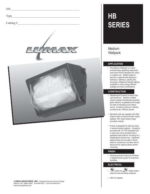 HB SERIES - Lumax Lighting