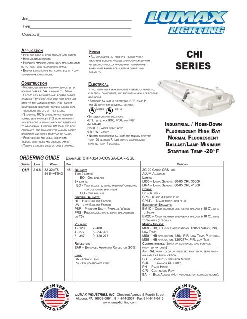 Spec Sheet - Lumax Lighting