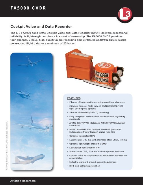FA5000 CVDR - L-3 Aviation Recorders