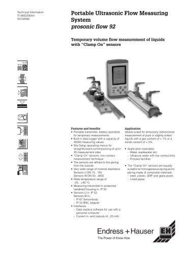 Portable Ultrasonic Flow Measuring System prosonic flow ... - Ashdale