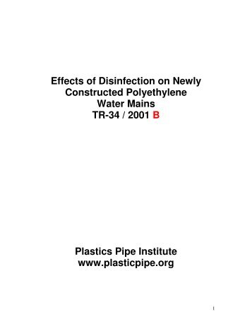 TR-34: Disinfection of Newly Constructed Polyethylene Water Mains