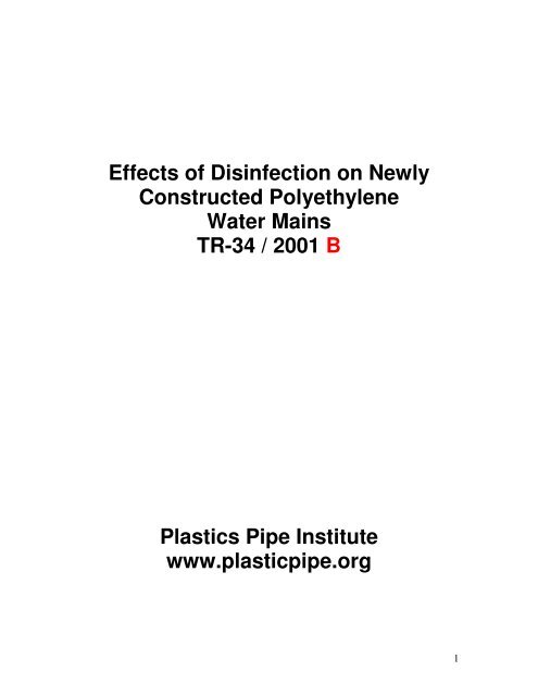 TR-34: Disinfection of Newly Constructed Polyethylene Water Mains