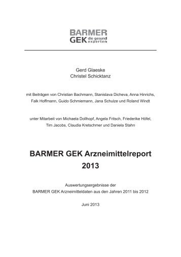BARMER GEK Arzneimittelreport 2013 - Presse
