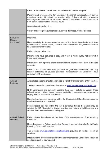 urgent medicines provision template - Community Pharmacy