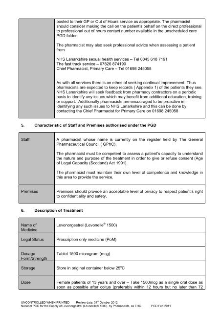 urgent medicines provision template - Community Pharmacy