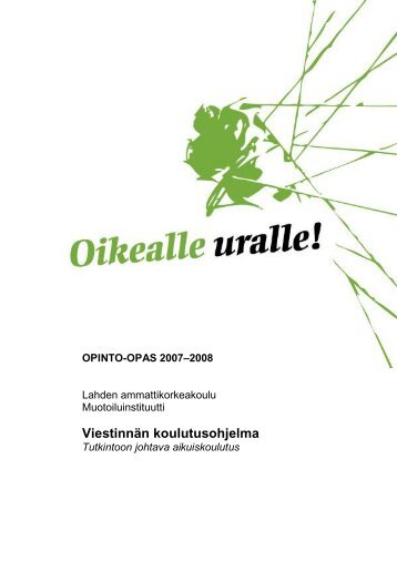 Opinto-opas 2007-2008, Muotoilu - Lahden ammattikorkeakoulu