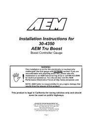 Installation Instructions for AEM Tru Boost 30-4350 - AEM Electronics