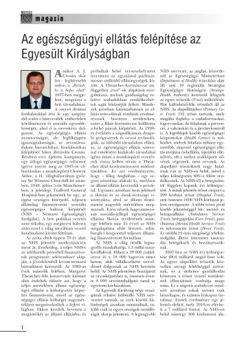 Az egészségügyi ellátás felépítése az Egyesült Királyságban