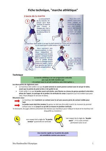 Fiche technique, "marche athlÃ©tique"