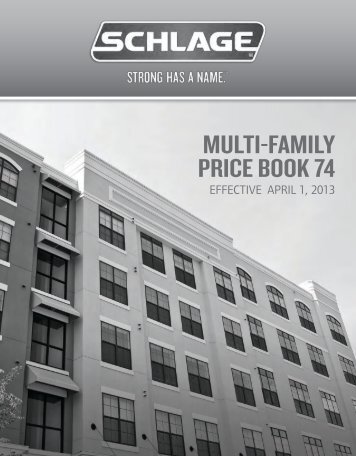 Schlage Multi-Family Price Book - Top Notch Distributors, Inc.