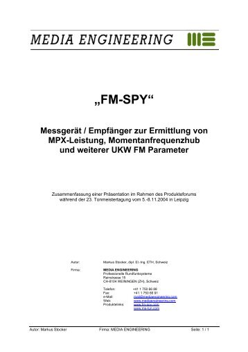 „FM-SPY“ - Media Engineering