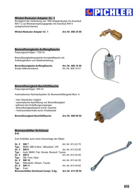 Bremsen, Reifen und Ausspuffanlage - bei PICHLER WERKZEUG