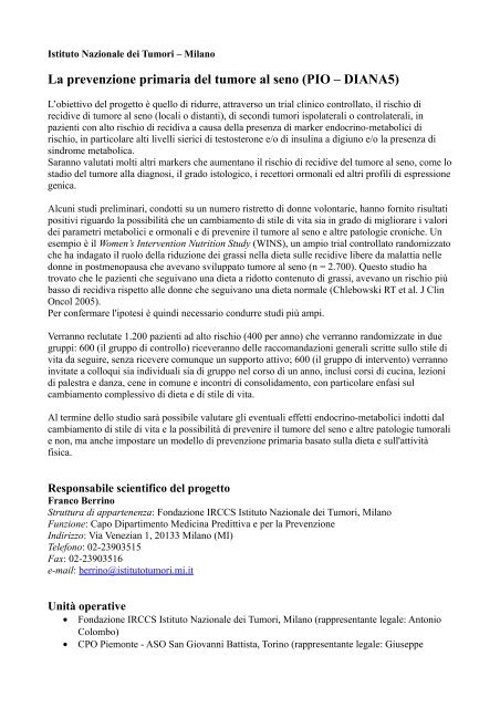 Il documento completo di descrizione del progetto - PIO ...