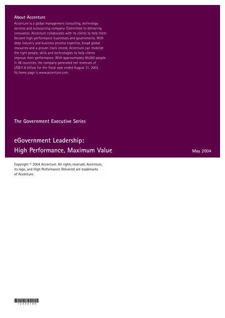 Accenture's fifth annual global e-government study