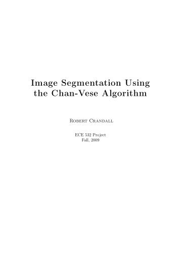 Image Segmentation Using the Chan-Vese Algorithm