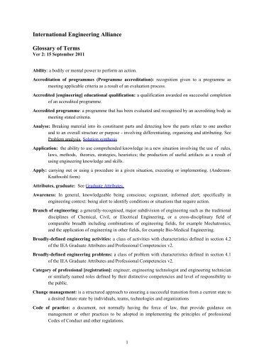 Glossary of Terms (pdf) - Washington Accord