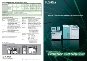 Fujifilm Digital Minilab Frontier 550/570/590 Main ... - Saal Group