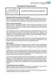 Occupational Therapy Handout SENSORY STRATEGIES FOR ...