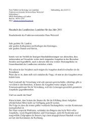 Haushalt des Landkreises Landshut für das Jahr 2011