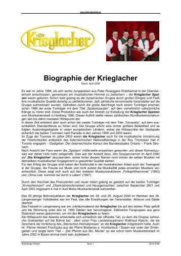 Biographie der Krieglacher - adlmann promotion