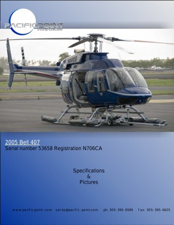 2005 Bell 407 S/N 53658 - Pacific Point Aviation