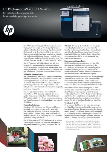 HP Photosmart ML2000D Minilab - Saal  Group