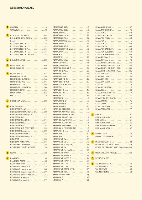 KATALOG PRODUKTOV 08/09 - Kema.si