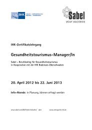 IHK-Zertifikatslehrgang Gesundheitstourismus-Manager/In Sabel