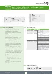 Datenblatt - BAG electronics