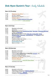 Dok Hyon Sunim's Tour - Kwan Um School of Zen Europe