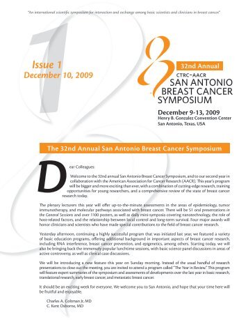 Issue 1 - San Antonio Breast Cancer Symposium