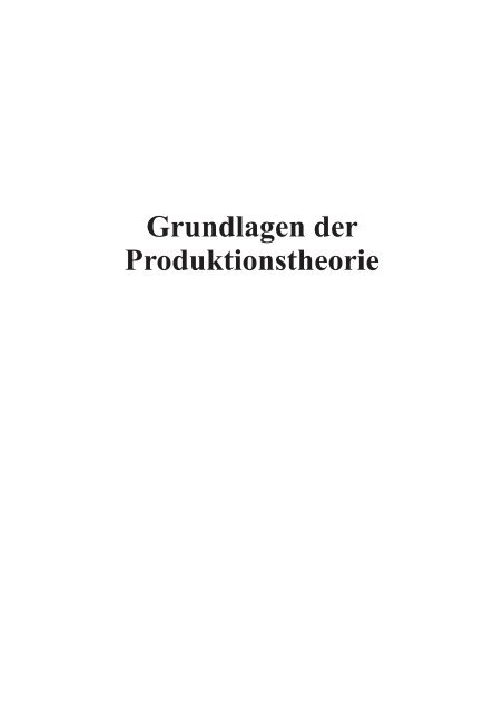 Grundlagen der Produktionstheorie