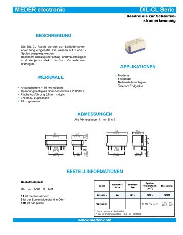 MEDER electronic DIL-CL Serie