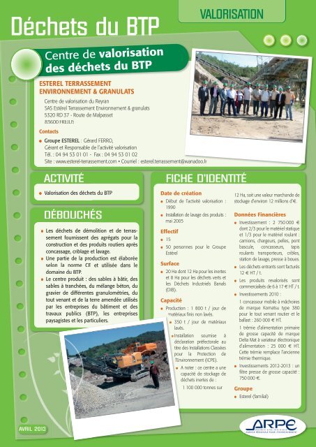 Voir le document - Agence rÃ©gionale pour l'environnement (ARPE)