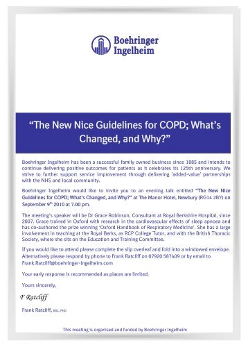 The New Nice Guidelines for COPD; What's Changed, and Why?