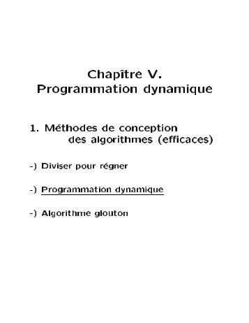 Chap^ tre V. Programmation dynamique - Lita