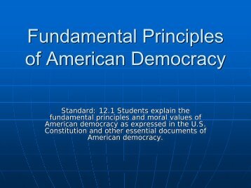 Fundamental Principles of American Democracy