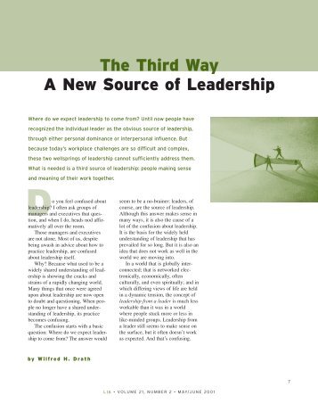 The Third Way: A New Source of Leadership - Center for Creative ...