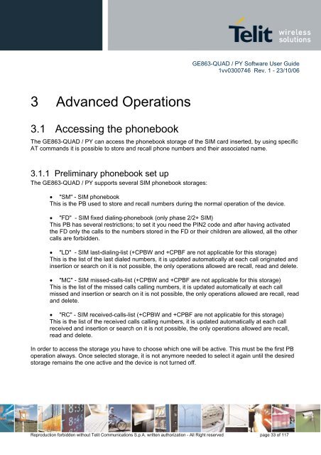 GE863-QUAD / PY Software User Guide