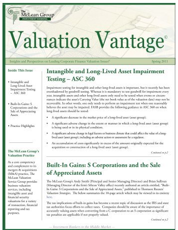 Intangible and Long-Lived Asset Impairment Testing - The McLean ...
