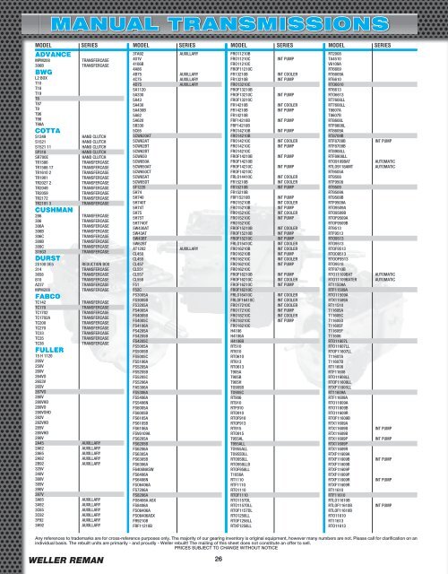 DEALER PROGRAM - weller truck parts