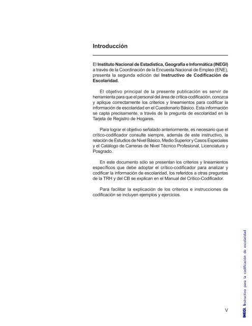 Instructivo para la Codificación de Escolaridad de la ... - Inegi