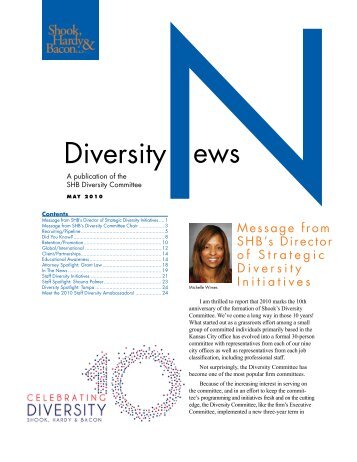 Message from SHB's Director of Strategic Diversity Initiatives