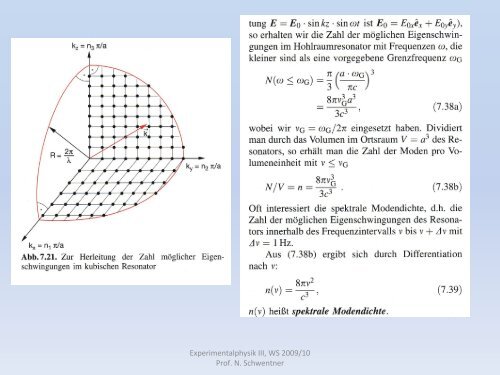 Experimentalphysik III Vorlesung mit Demonstrationsexperimenten