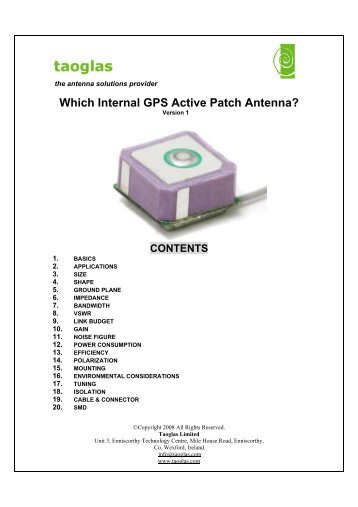 Which Internal GPS Active Patch Antenna? - Taoglas - Educypedia