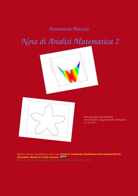 Note di Analisi Matematica 2 - Esercizi e Dispense - UniversitÃ  degli ...