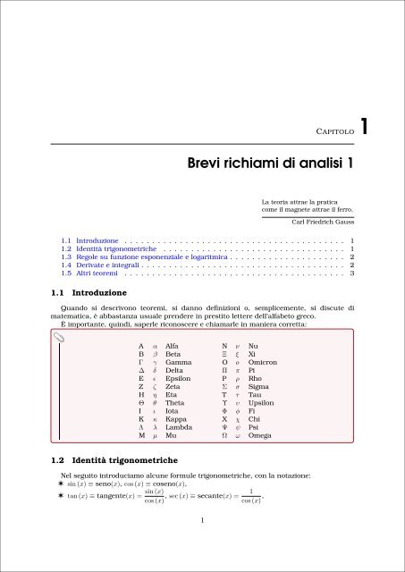 Note di Analisi Matematica 2 - Esercizi e Dispense - UniversitÃ  degli ...