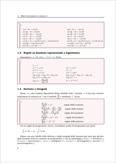 Note di Analisi Matematica 2 - Esercizi e Dispense - UniversitÃ  degli ...