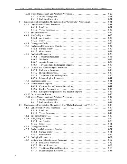 Final Environmental Impact Statement for the Chemistry and ...